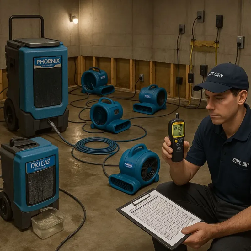 Structural Drying and Dehumidification process in Pleasant Grove, UT